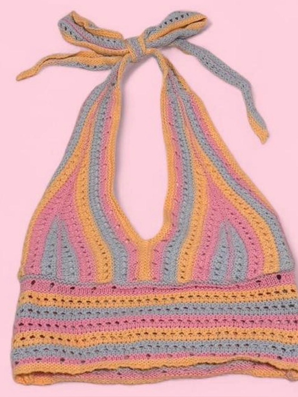 Crochet Halter Top in Pastels